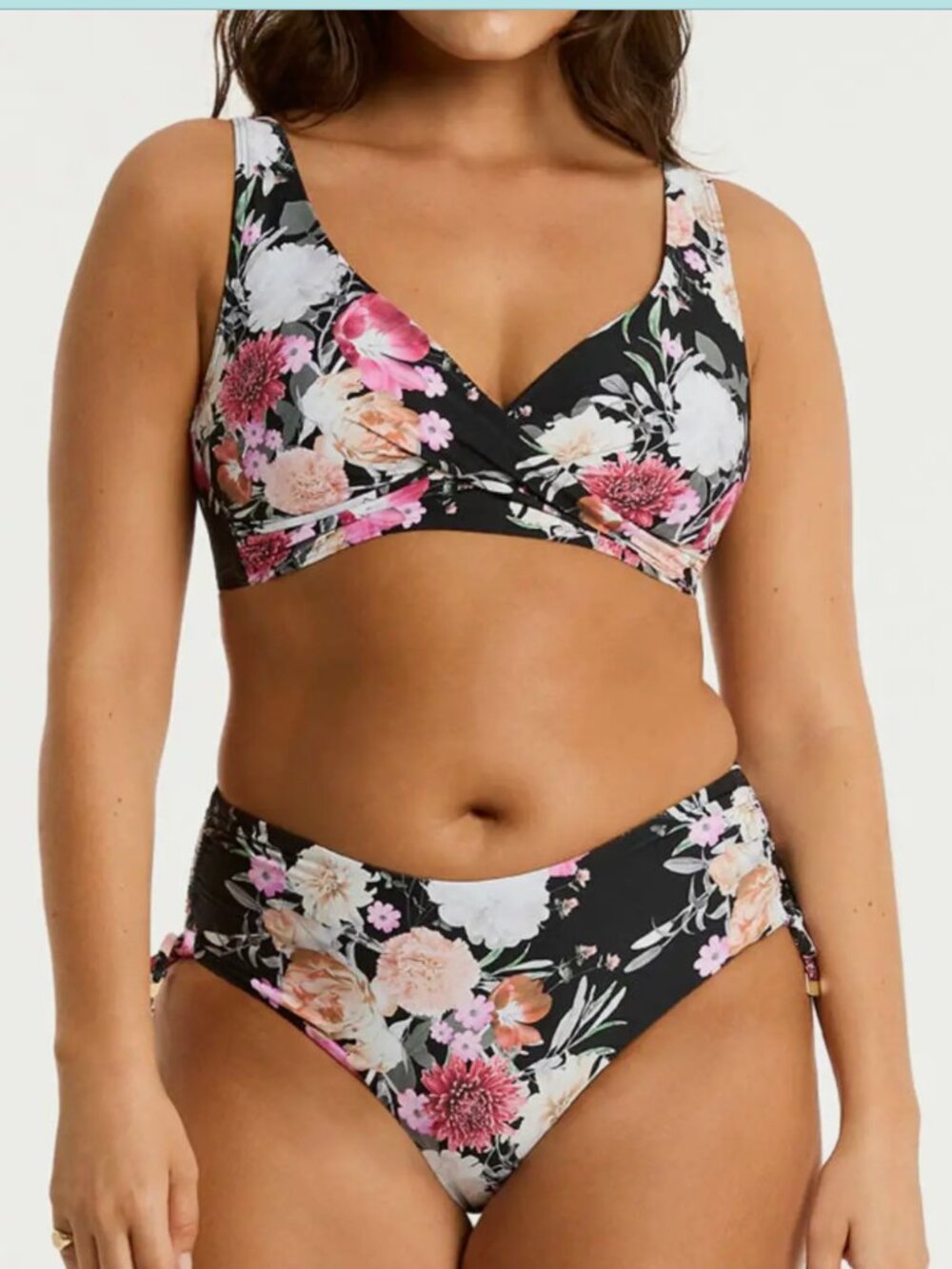 SEA LEVEL Australia Belle Black Floral Bikini Set Size 8
